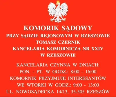 Komornik Sądowy przy Sądzie Rejonowym w Rzeszowie